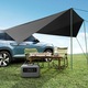 Marchiză auto neagră, cort pentru camping, impermeabil, pentru 5-8 persoane, 445x290cm