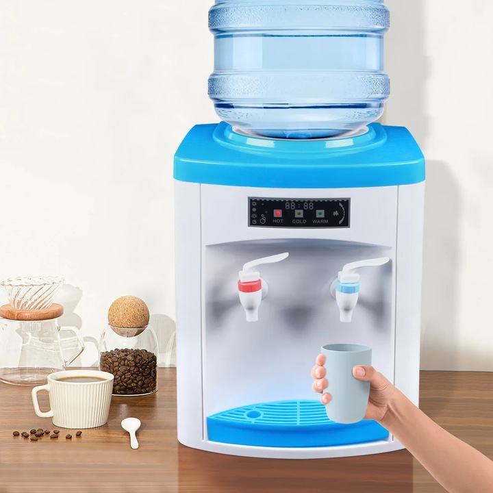 Press-fit csap vízadagolóhoz, fehér-kék, 220 V, 4-18,5 L-es palackokkal kompatibilis