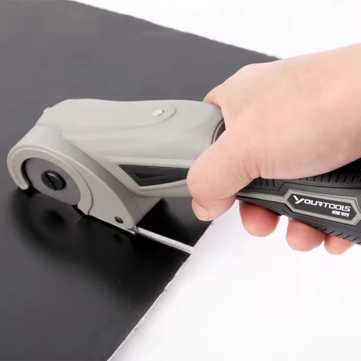 Kompakt elektromos olló, fekete, 250 ford./perc, USB tápellátás, szabáshoz és hobbihoz, 23,5x8cm