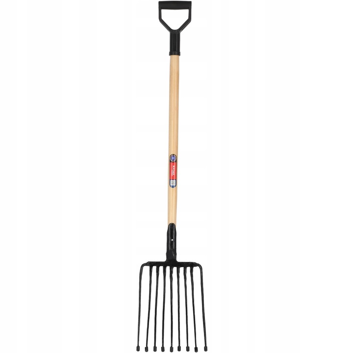Kerti villa 9 foggal, 138 cm hosszú, acél fej, fa nyél