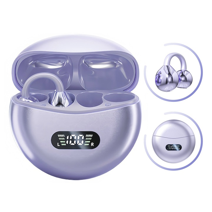 DONFANLIA vezeték nélküli fülhallgató, Bluetooth 5.4, zajszűrős, lila, in ear