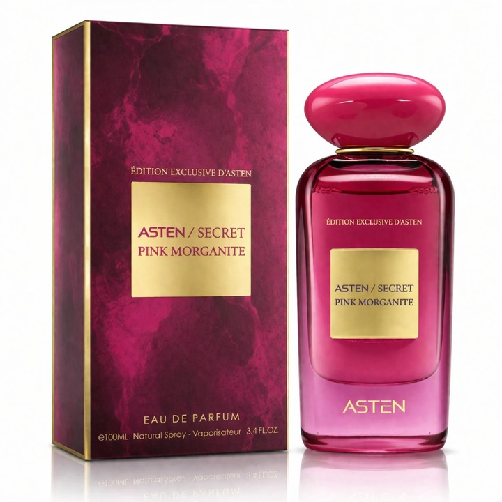 Parfümvíz, ASTEN, Secret Pink Morganite, 100 ml, orientális fűszeres, szórófejes flakon