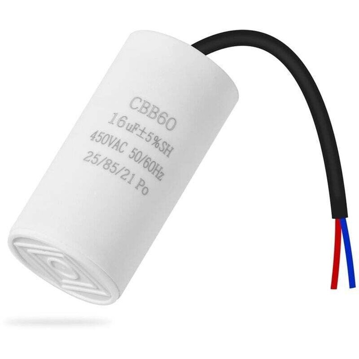 Capacitor CBB60 450V 16uF pentru motoare, instalare usoara, 50/60Hz, set de accesorii electronice auto