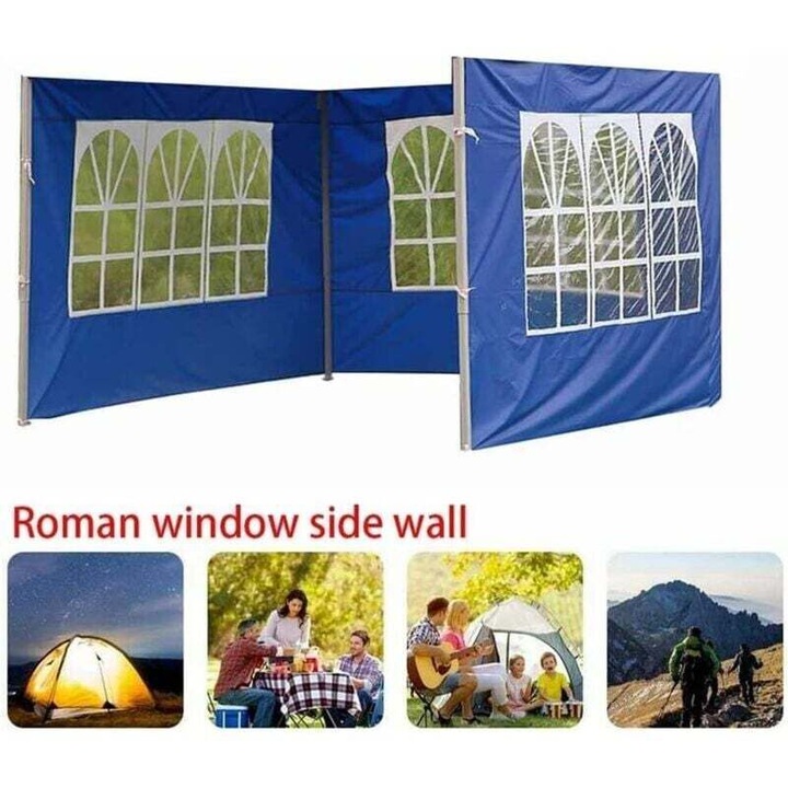 Pavilion gradina impermeabil cu 1 panou lateral, 0.15 mm, alb, 3x2m