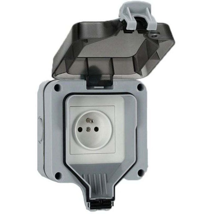 Priza exterioara waterproof IP66, 3 iesiri, 1 orificiu, ABS, 250V, 16A