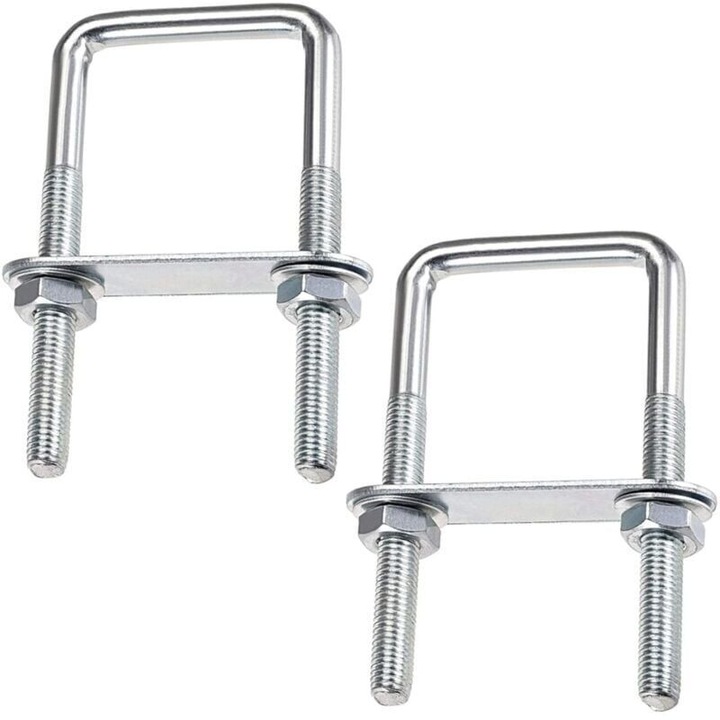 Set de U-bolturi din otel inoxidabil M8, 70x110mm, pentru prinderea tevilor si placilor, 2 bucati