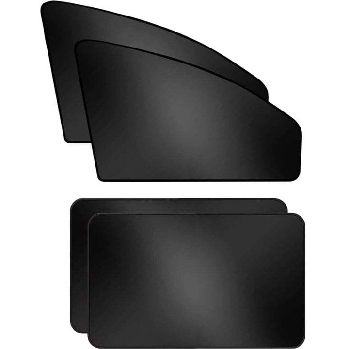 Parasolar auto, 4 piese, protectie UV, negru, material poliester, pentru copii, protectia intimitatii