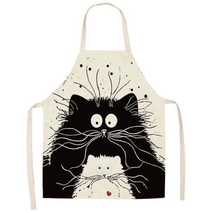 Sort de bucatarie din in, pentru gratar si gatit, unisex, 65x53cm, set cadou pentru parinti