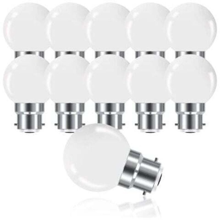 B22 LED izzók, Mini Golf Labda, 3W, 280 lm, Meleg Fehér, 10 darabos készlet