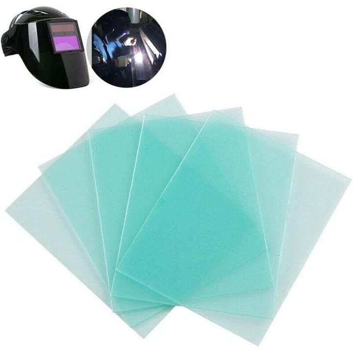 Set de 10 lentile de schimb pentru masti de sudura, 11.5x9cm, policarbonat, pentru sudura electrica si gaz.