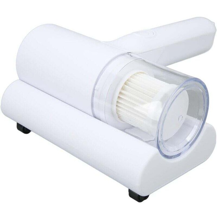 Aspirator portabil pentru saltele, canapele, anti-acarieni, multi-filtru, alb