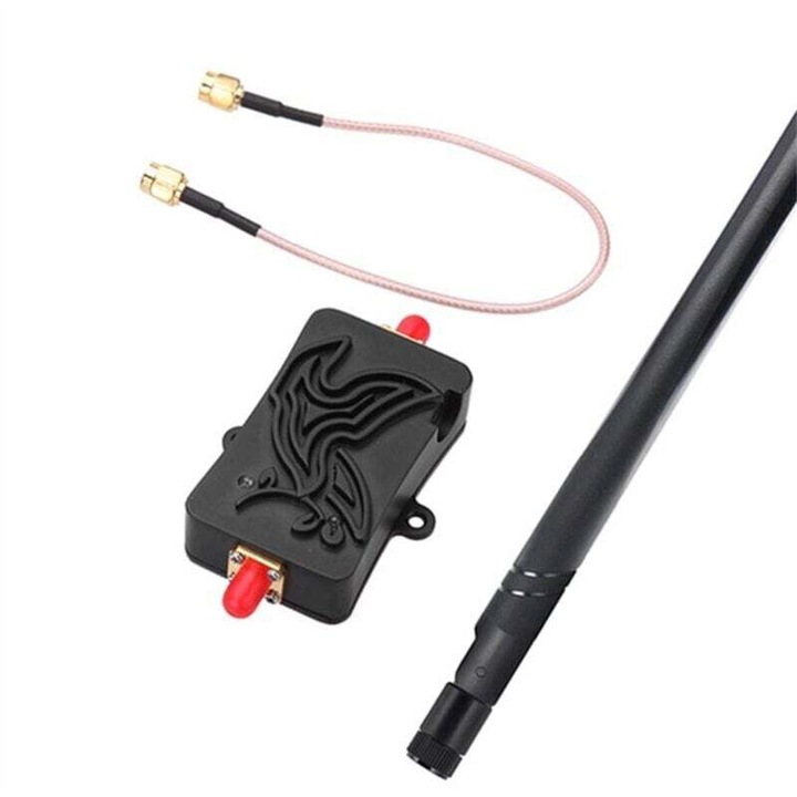 Усилвател на сигнал 2.4GHz, 4W, черен, комплект със захранващ адаптер и 5dBi антена