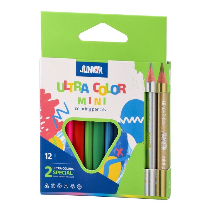 Junior Ultra Color színes ceruzák, mini, 12 szín