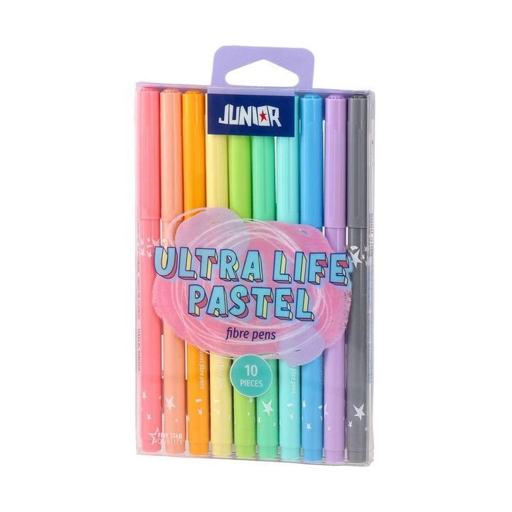 Junior Ultra Life filctollak, tartós, 10 pasztell szín