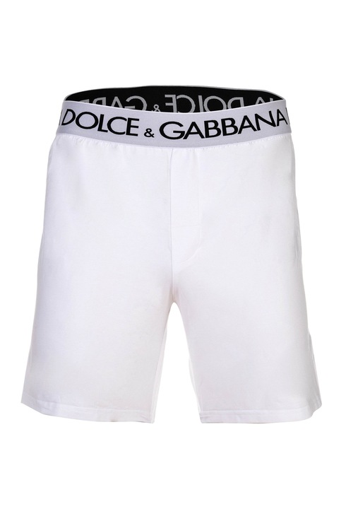 Dolce & Gabbana, Boxeri cu logo Continuative, Alb