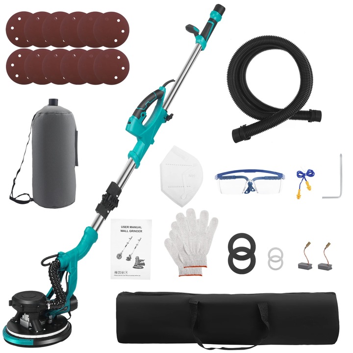 Slefuitor pentru gips-carton, albastru, portabil, cu 5 viteze, set complet