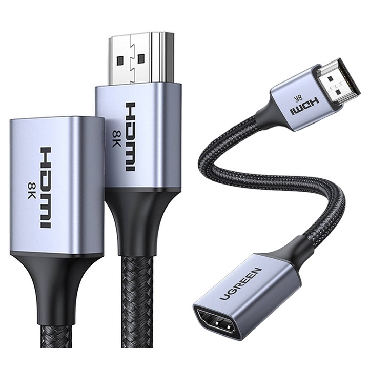 Удължител HDMI UGREEN HD165 8K 0,15м сив