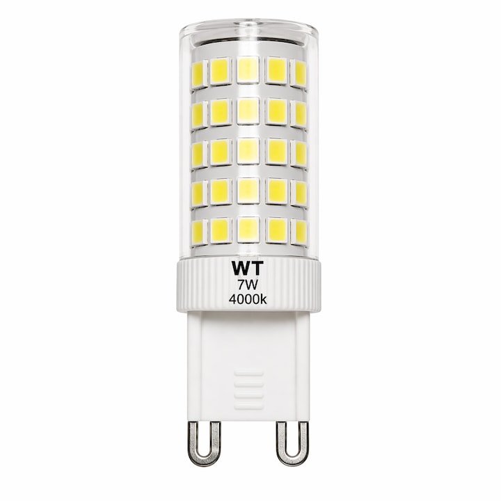 Bec LED G9 7W SMD Slim, Lumina Naturala 4000K, Unghi 360°, AC 220V