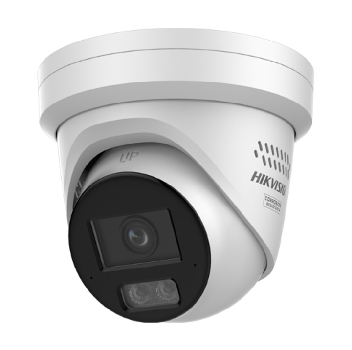 Camera supraveghere IP, Hikvision, 8MP, Dual Light 30m, lentila 2.8mm, microfon, difuzor, alarma audio/vizuala, PoE, DS-2CD2387G3-LIS2UY/SL(4MM)
