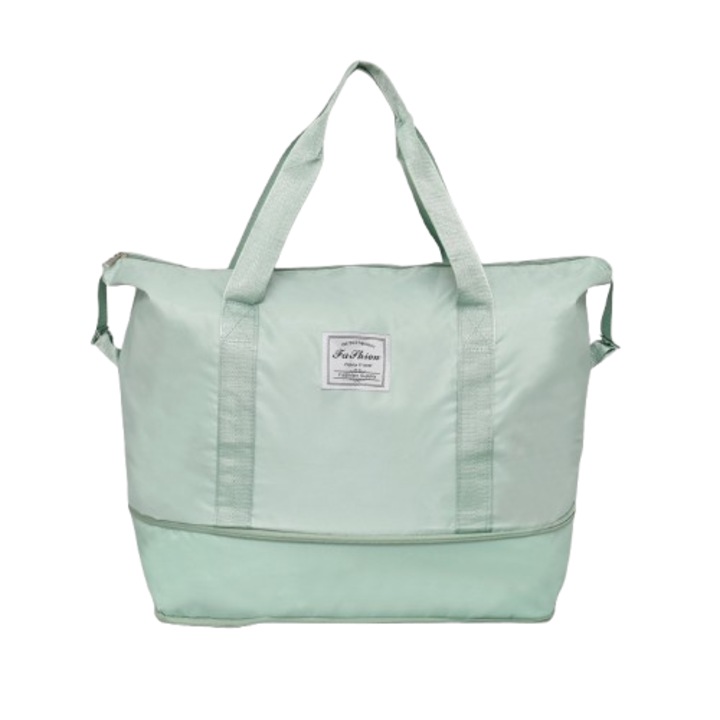 Női összecsukható táska 2062/8, 40/30/20 cm, textil, zöld