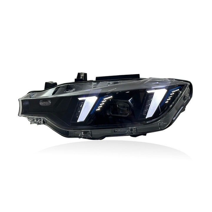 Set Faruri LED BMW Seria 3 F30 F31 F35 Snake Eyes, DRL Alb/Galben, Upgrade vizual premium pentru BMW Seria 3 F30 F31 2012-2015, Design modern, Plug&Play
