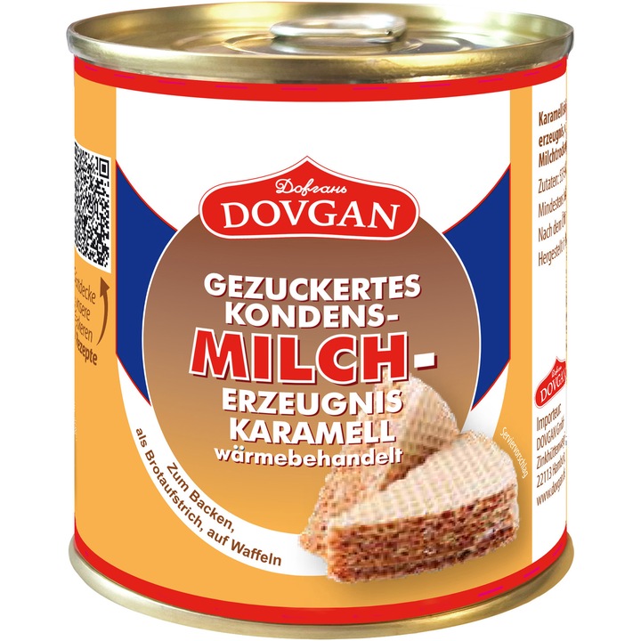 Lapte condensat caramelizat Dovgan, 6% grasime, 370 g