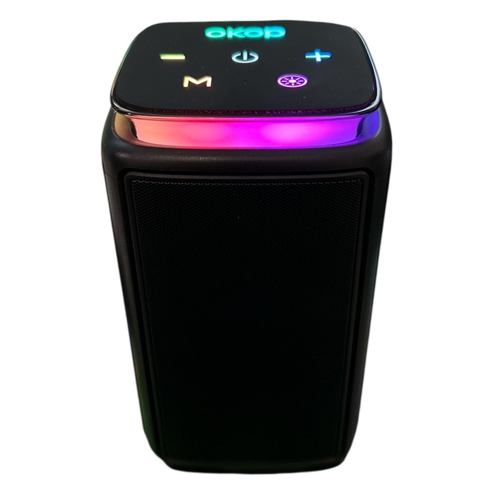 Преносима тонколона OKOP KP-562 20W, RGB светлини, 4D бас, Стерео ефект