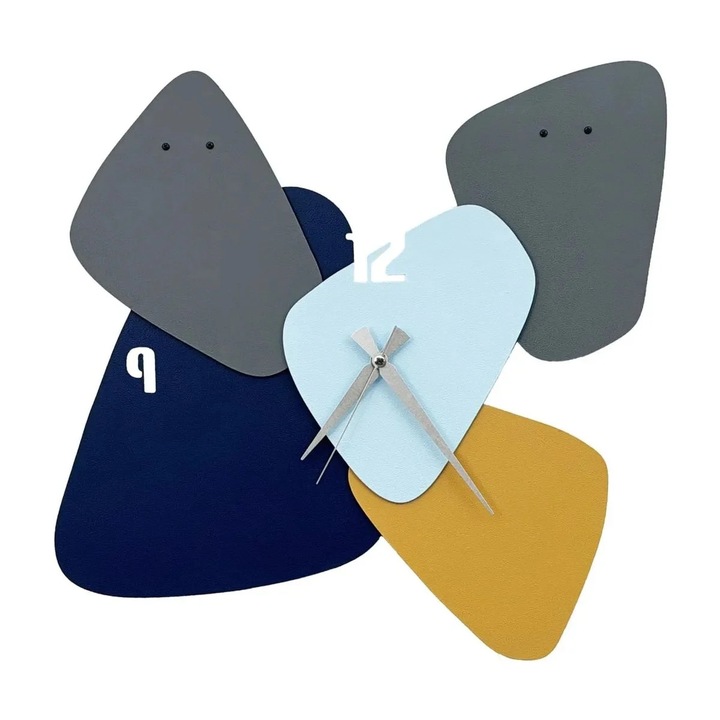 Re-Bloom dekoratív falióra, fém, többszínű, 46 x 48 cm