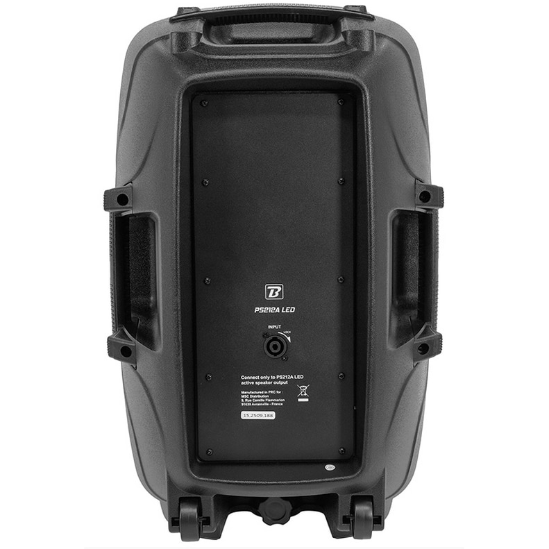 Set boxe BoomTone DJ 2x12" activ + pasiv, 500W, USB/SD/BT, cu 2 stative, 580x378x295mm