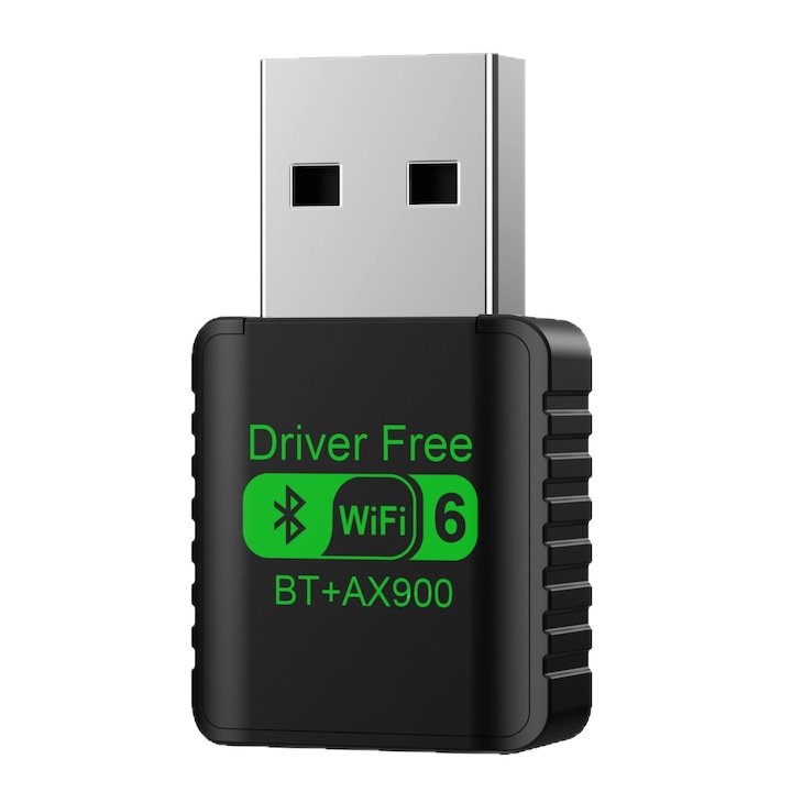 USB WiFi 6 és Bluetooth 5.4 Multi-eszköz Adapter, Kétsávos Hálózati Kártya 5G AX900 Mbps, Egyidejű Csatlakozás, Alacsony Késleltetés, Plug and Play, Fekete