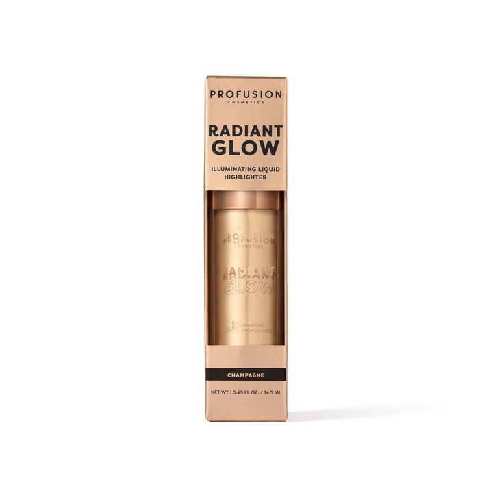 Radiant Glow folyékony highlighter, Champagne árnyalat, Profusion Cosmetics, 14,5 ml