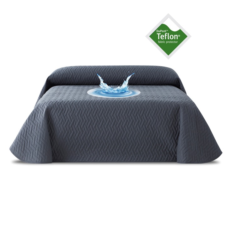 Impermeabila husa de pat teflon gri 200x270