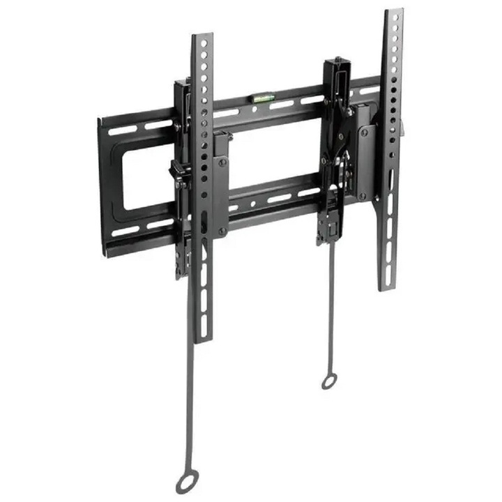 Support TV Munari, pentru ecrane până la 65", 40kg, culoare neagră, dimensiuni 65.5x42x5.3-46.4cm