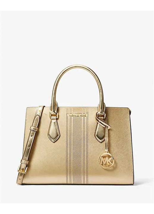 Női táska, Michael Kors, Sheila Medium, fémes arany, 28x20x8.3 cm