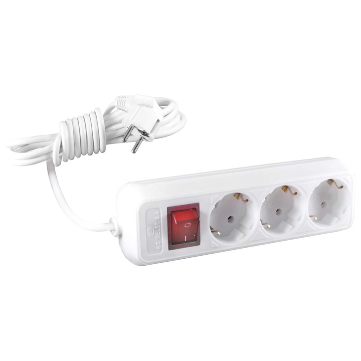 Prelungitor ReLee, 3 prize, 3m, 2500W, alb