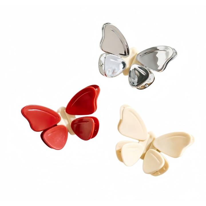 Set 3 clipsuri magnetice in forma de fluture, 12 bucati, pentru sigilarea alimentelor si decorarea frigiderului