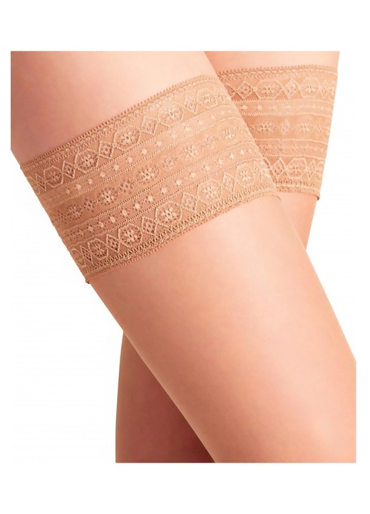 Női harisnya, Falke Silky Smooth 15 DEN, stay-up, átlátszó, testszínű, L méret