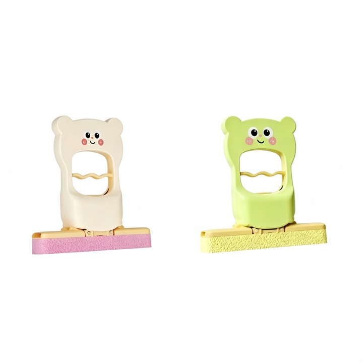 Mop Mini de Birou Ursulet, set 2 bucati, 15x17cm, Portabil, Cap Absorbant PVA, pentru Birou si Acasa