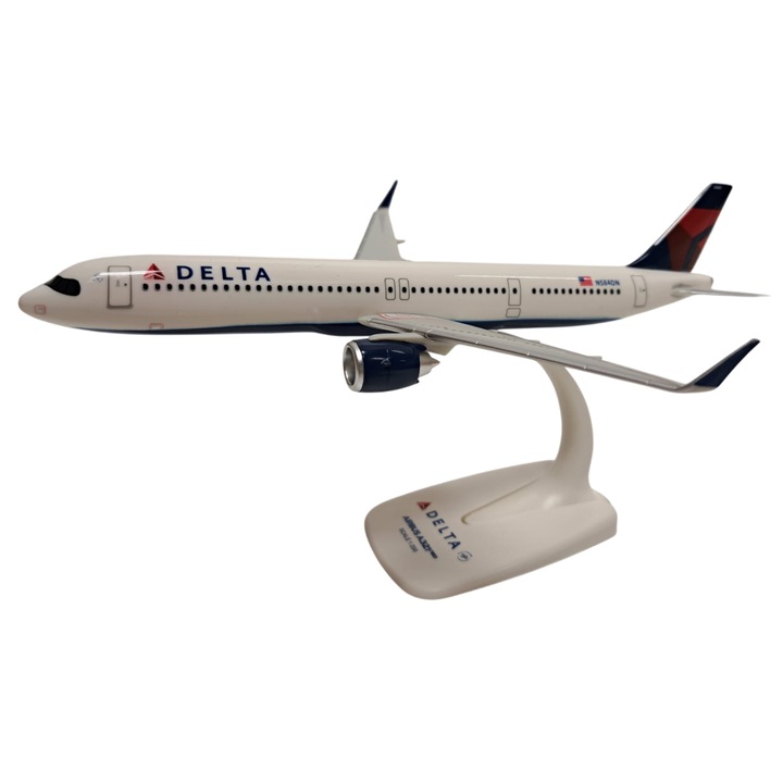 Airbus A321neo Delta Airlines repülőgép modell, műanyag, 22x18cm, 1:200 méretarány