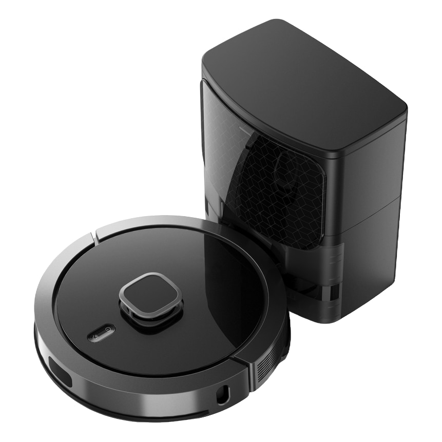 Aspirator robot NexHome, model Valerio Smart, 3000 Pa, navigatie LiDAR, functie mopare, set complet, negru, 350x98mm