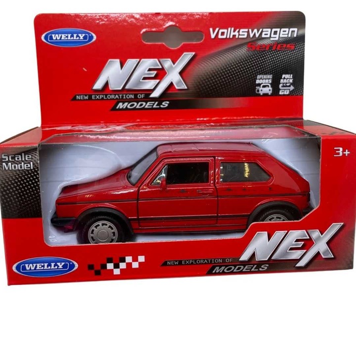 Volkswagen Golf I GTI modellautó, piros 1/36