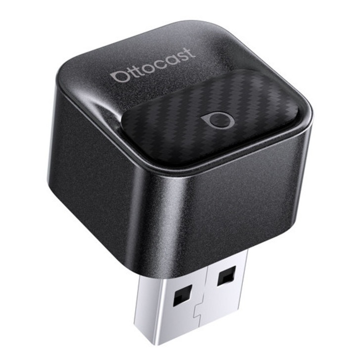 Adaptor Wireless Ottocast CA525-T3 CarPlay Mini Pico si Android Auto Plug and Play 2-in-1, Negru Carbon