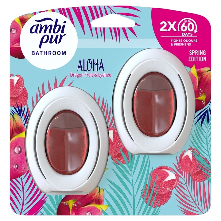 Odorizant Ambi Pur Aloha, set 2x8ml, tropical, 45 zile