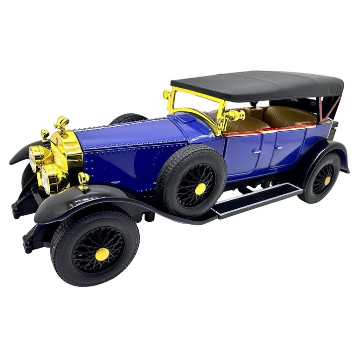 Rolls Royce klasszikus autó modell 1:24 fém replika, nyitható ajtók és motorháztető, hangok és fények