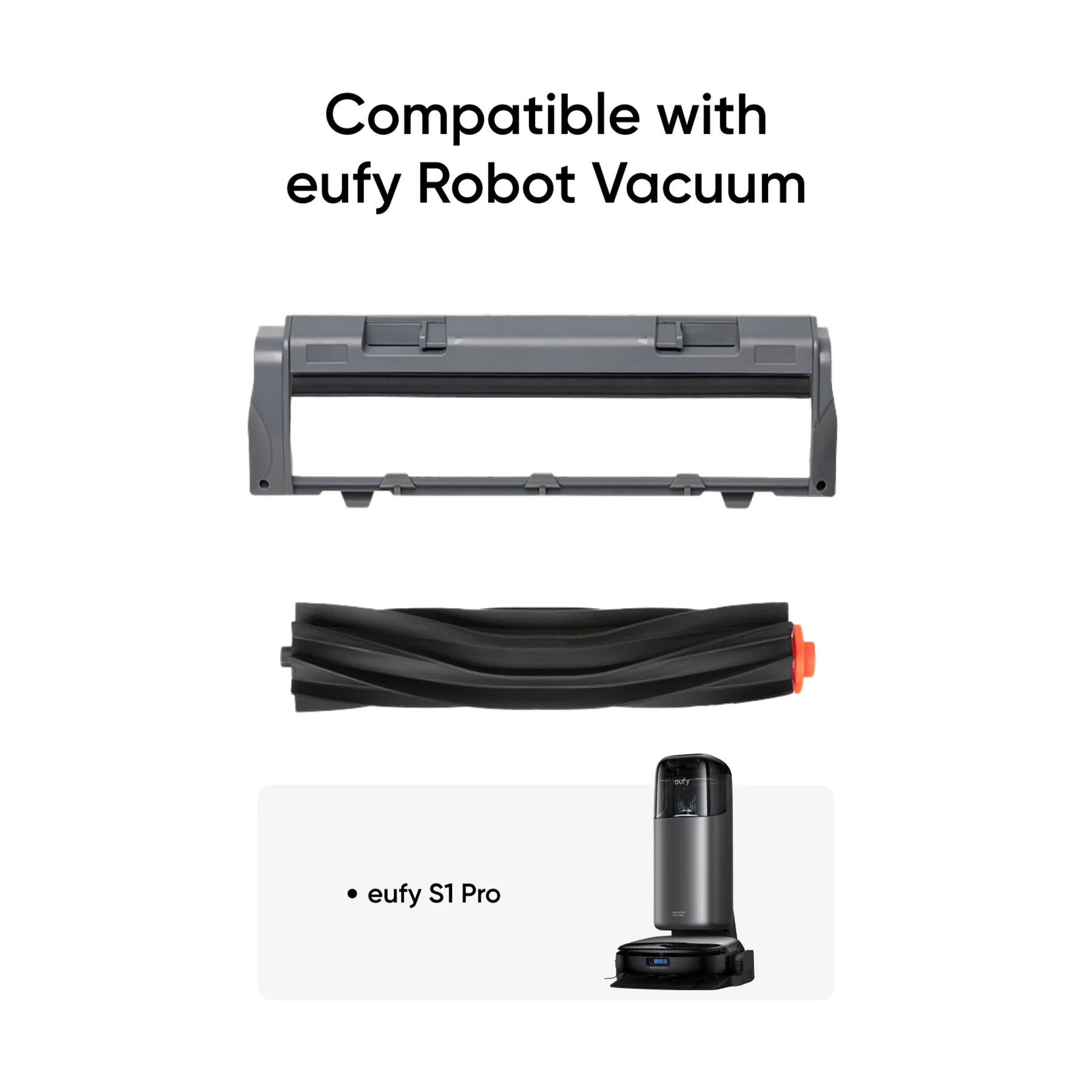Perie rotativă Eufy cu capac protector, curățare eficientă, ușor de întreținut, compatibilă cu S1 Pro
