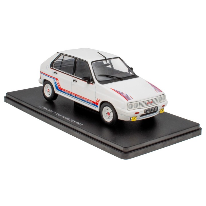 Citroen Visa 1000 Pistes modellautó, fehér, 1:24 méretarányú, fém die-cast replika
