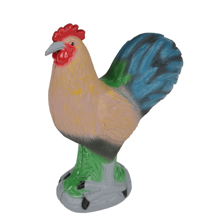 Cocos Decorativ pentru Gradina, Figurina Realista Multicolora, Plastic Rezistent la Intemperii, 33x25 cm