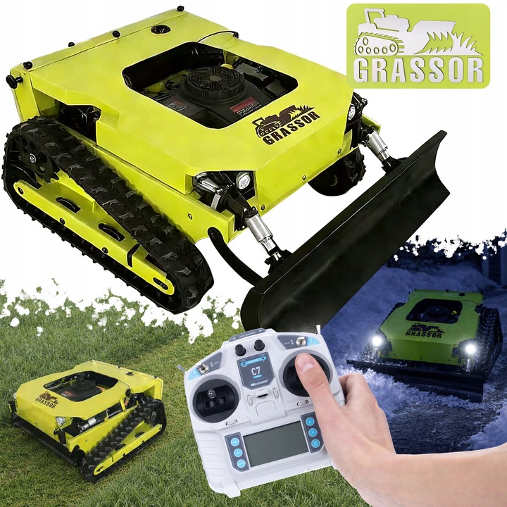 Robot tăietor GRASSOR TerraForce 800T-G22EMP, hibrid, 800mm, motor 22CP, telecomandă, senile