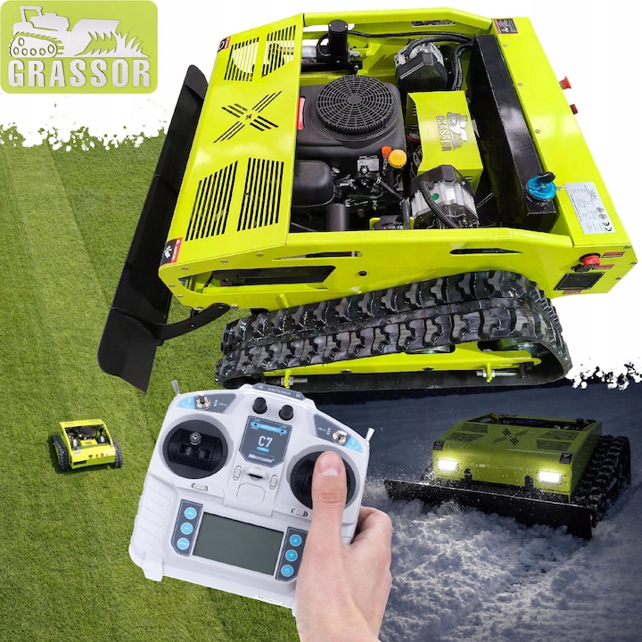 Robot de tuns iarba GRASSOR MultiForce 800T-G23P Max, 23CP Loncin, hibrid, 800mm, telecomanda 500m, plug detasabil pentru deszapezire