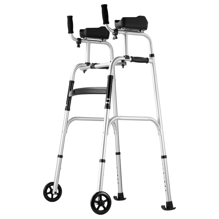 Cadru de mers pliabil, 2 cotiere detasabile, inaltime reglabila 1005-1155mm, 720x570x(1005-1155)mm, greutate maxima 200kg